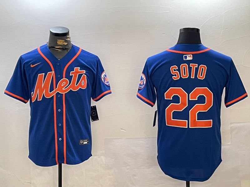 Men New York Mets #22 Soto Blue Game 2024 Nike MLB Jersey style 1216->new york mets->MLB Jersey